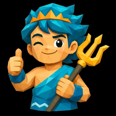 Poseidon, the Fluentide mascot, giving a thumbs up