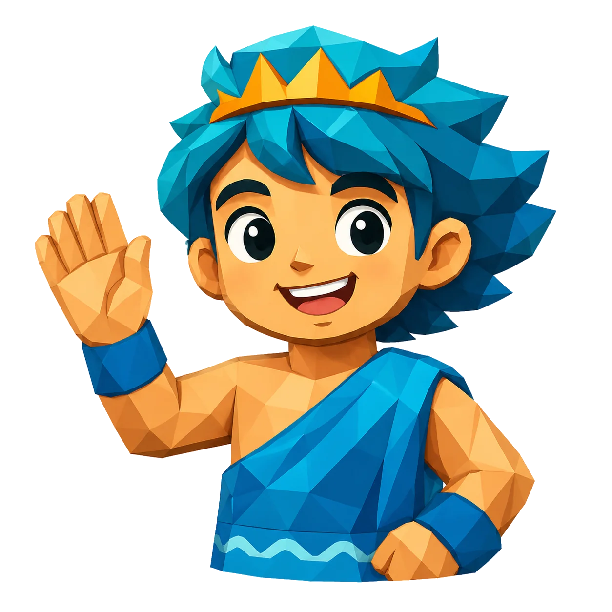 Poseidon mascot — tap to change pose