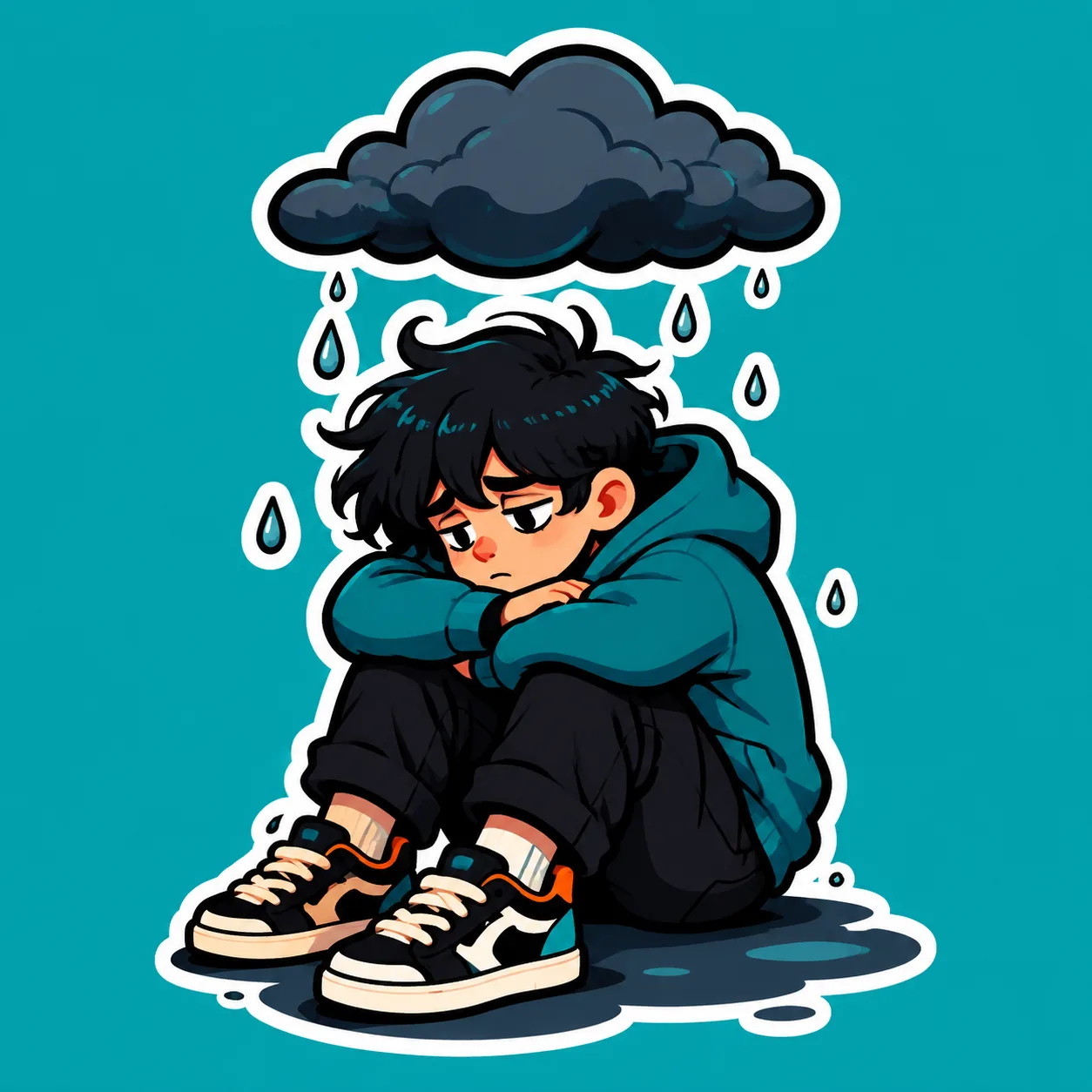 emo (ī mōu (English loan)) — Feeling suddenly down, moody, or melancholic — often late at night for no clear reason. Used as a verb: 我 emo 了.