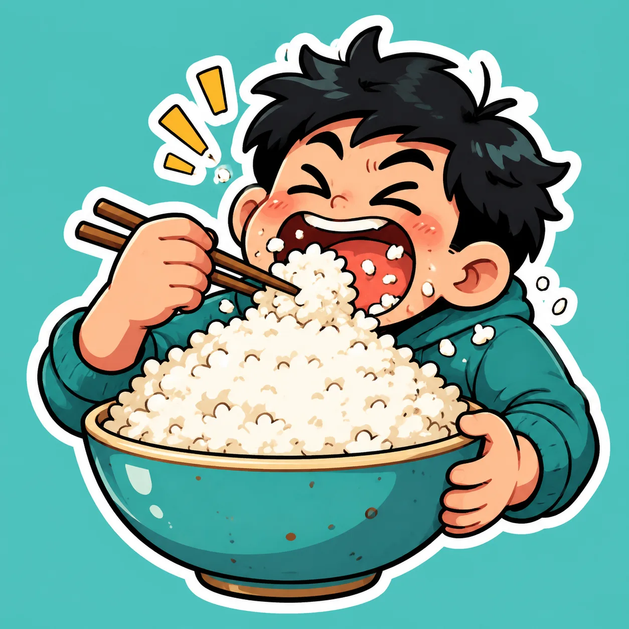 干饭人 (gàn fàn rén) — Someone who attacks their food with gusto — an enthusiastic eater. 干饭 turns "eating" into a vigorous verb.