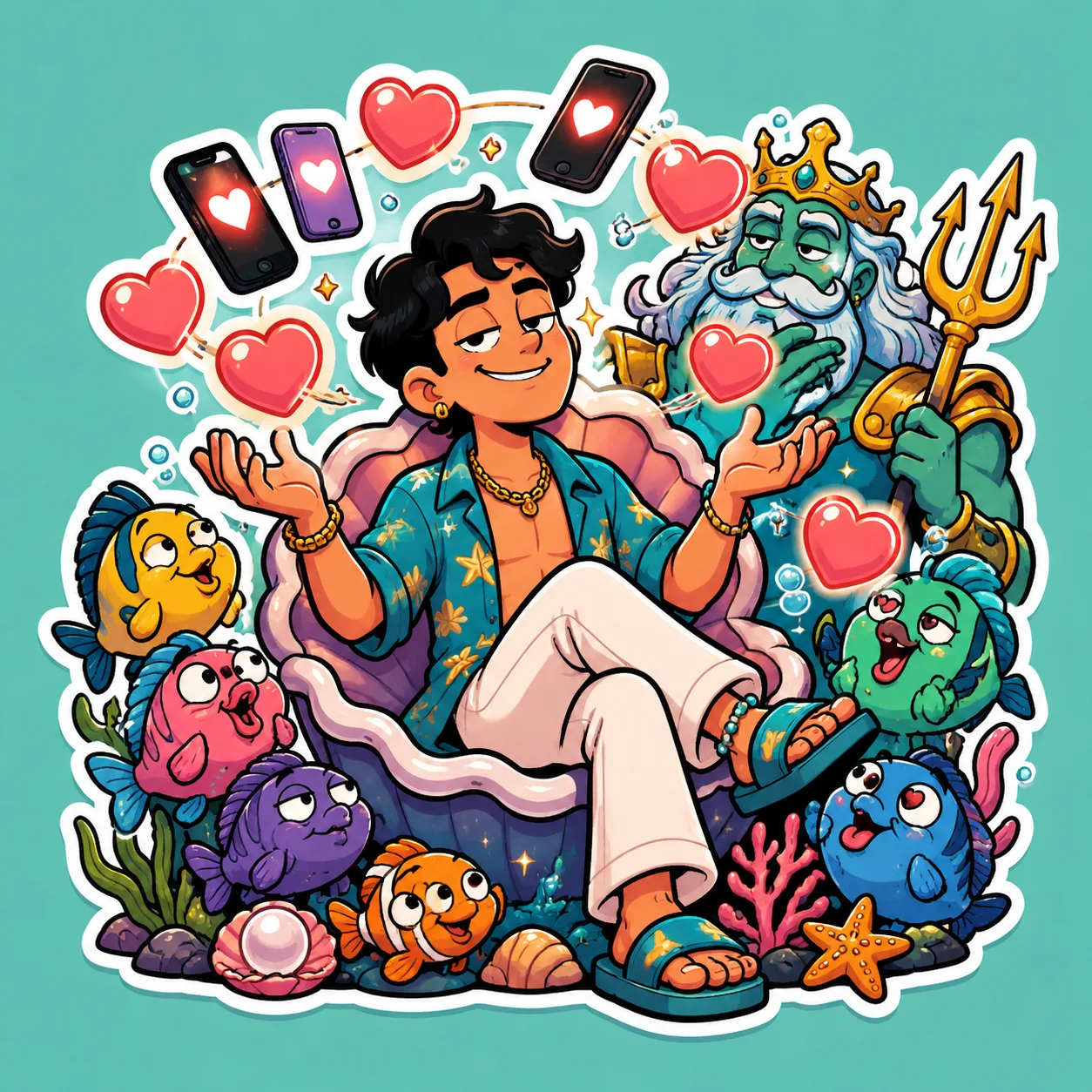 海王 (hǎi wáng) — Someone juggling many romantic interests at once, keeping a whole 'ocean' of options on the hook. A player.
