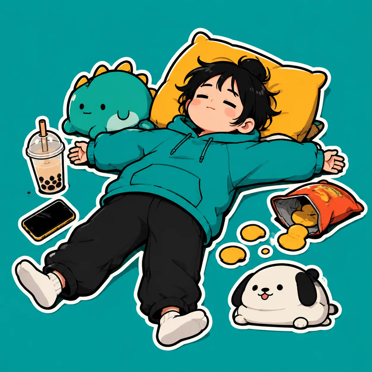 躺平 (tǎng píng) — Opting out of the grind — refusing to overwork, over-compete, or chase society's expectations. A quiet protest against 内卷.